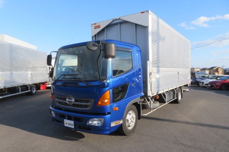 日野　中型ゲート付ウイング　トランテックス　リアエアサス　6速　240ps　格納ゲート