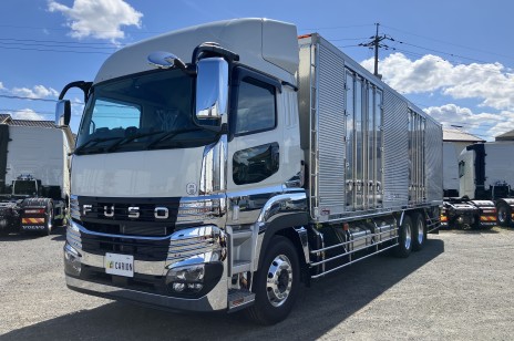 3軸未使用車　ザ・冷凍車　リアエアサス　ハイルーフ　フロントメッキ